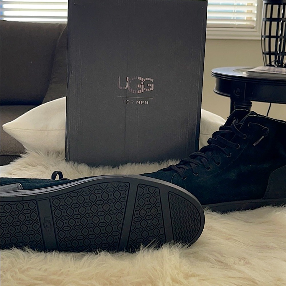 UGG size 13 black leather and swede. NWT